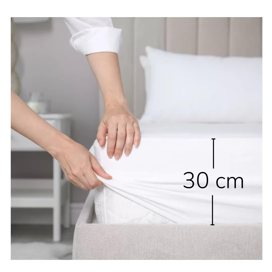 Sábanas con Vivo 310 Blanco - 180 Hilos - 100% Algodón - Cama 150/160 2 Almohadas 50 x 80 cm - Fabricado Portugal