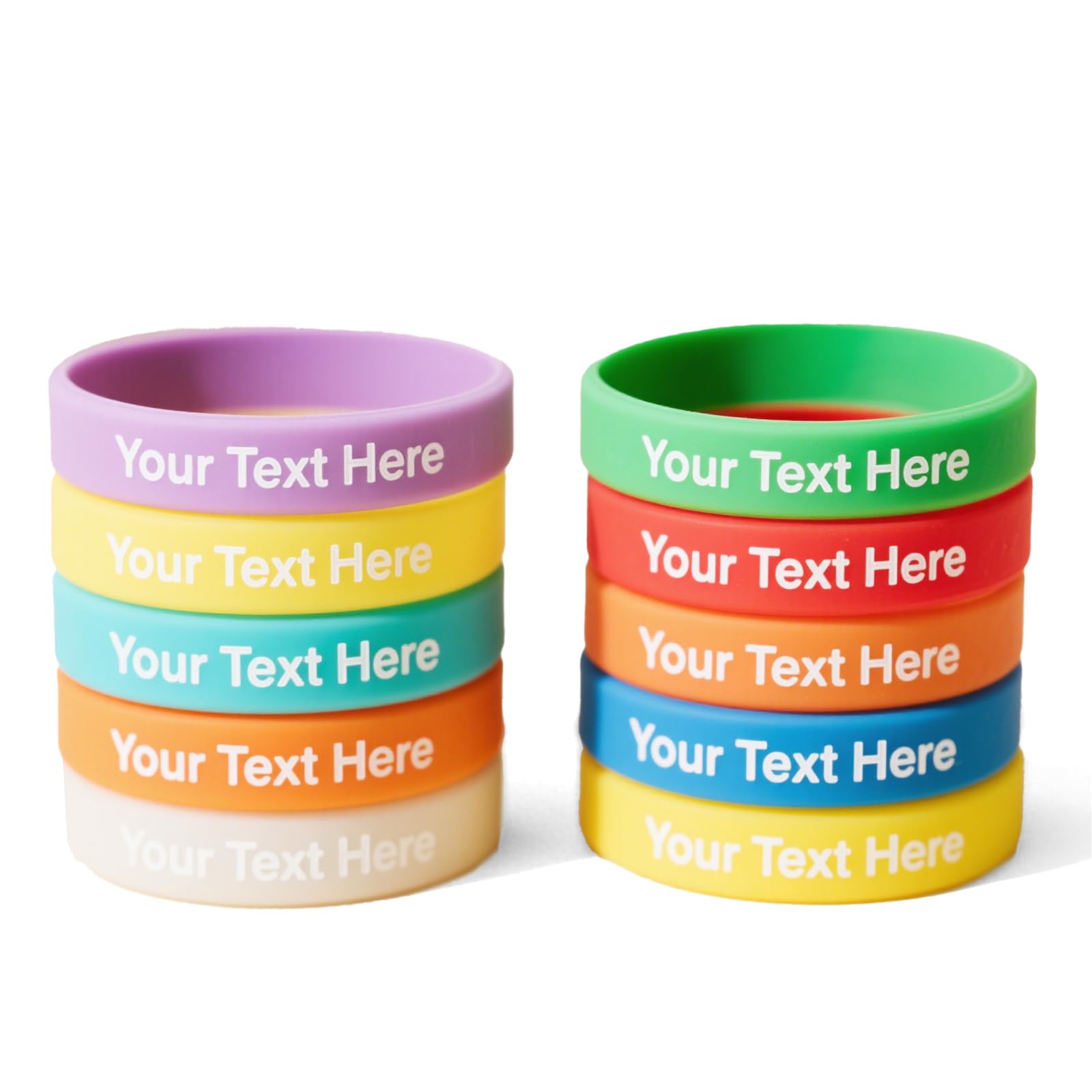 YATEDIY 10-1000 Pcs Custom Rubber Bracelets - Bulk Personalized Silicone Wristbands with Images, Text, for Motivation, Events, Gifts, Support, Fundraisers, Awareness