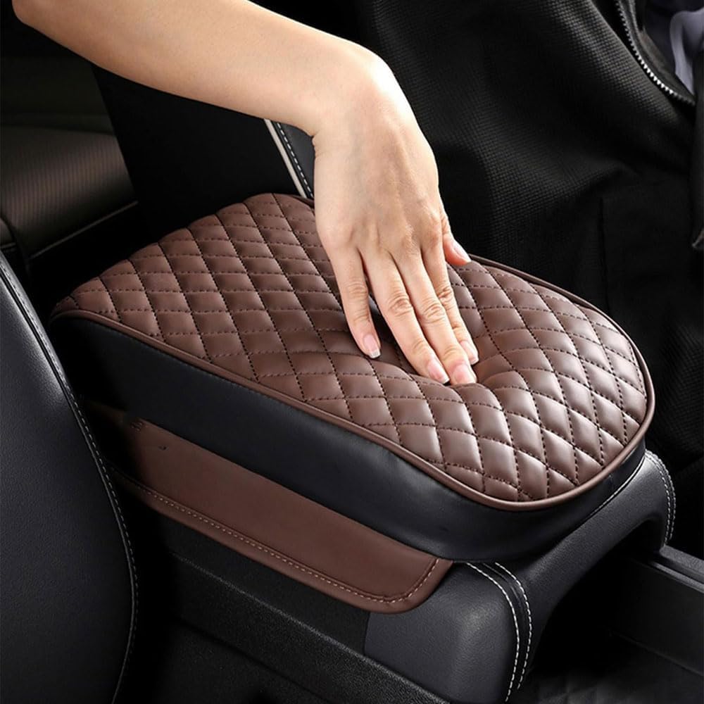 Armlehnen Polster Auto für MG Astor/Gloster/GT /MG3 /MG4 /MG5 /MG6 /One/TF/ZR/ZS/ZT, Car Armrest Box Pad Leather wasserdichte Center Konsole Abdeckung Armlehne Box Matte,C White