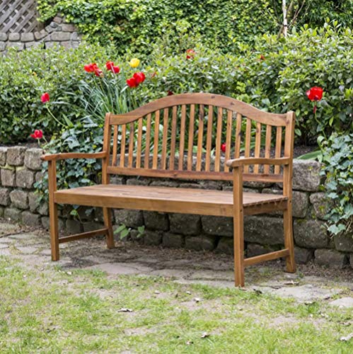 Dawsons Living 2 Seat Companion Garden Bench - Outdoor and Indoor Love Seat - Hardwood Garden Furniture - Acacia Wood