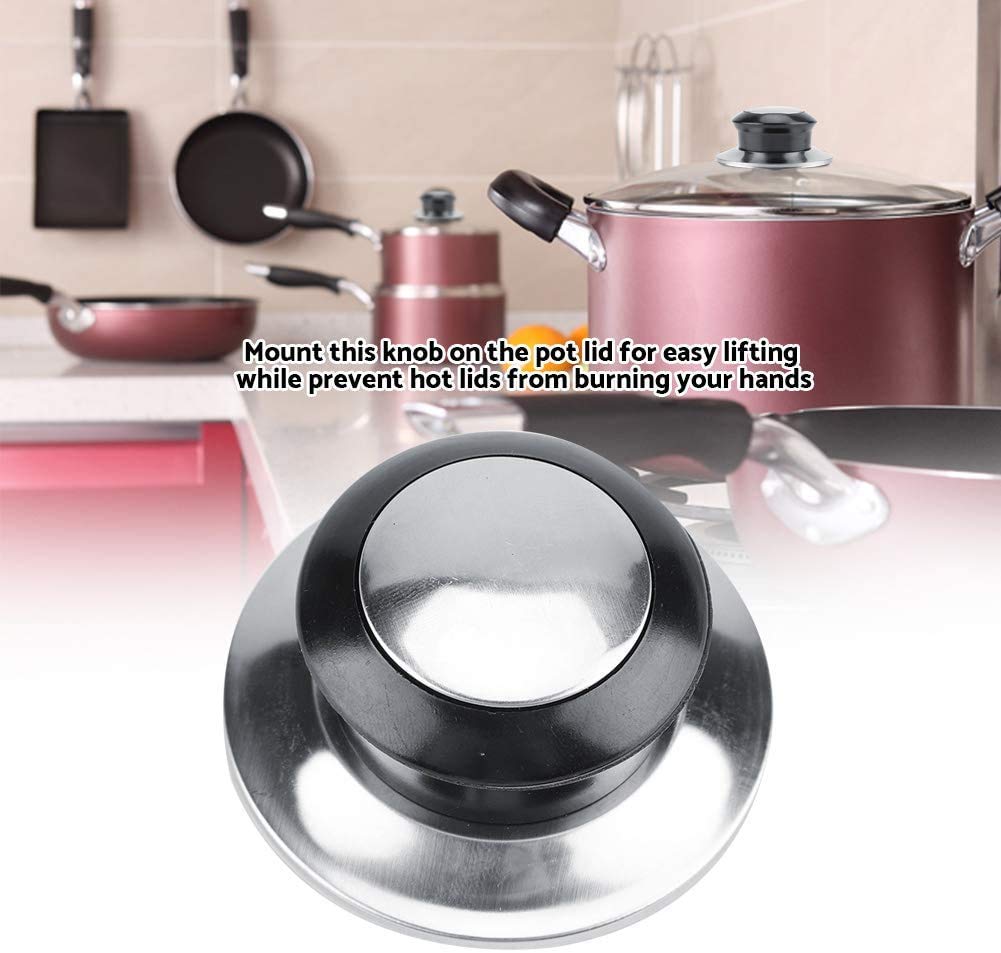 2 Pomelli Per Coperchi Pentole Universali - In Bachelite, Antiscottatura, Per Fori 6-12 Mm