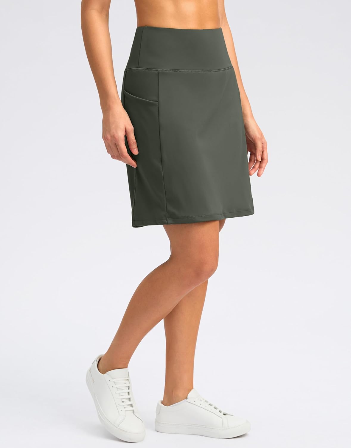 SANTINY 18" Skorts for Women with 4 Pockets High Waist Long Athletic Tennis Skirt Golf Skort Dressy Casual - Image 4