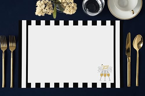 Miniatura 2 de DB Party Studio - Juego de 25 manteles individuales desechables para celebrar el graduado Pop The Bubbly Champagne Toast, manteles individuales de