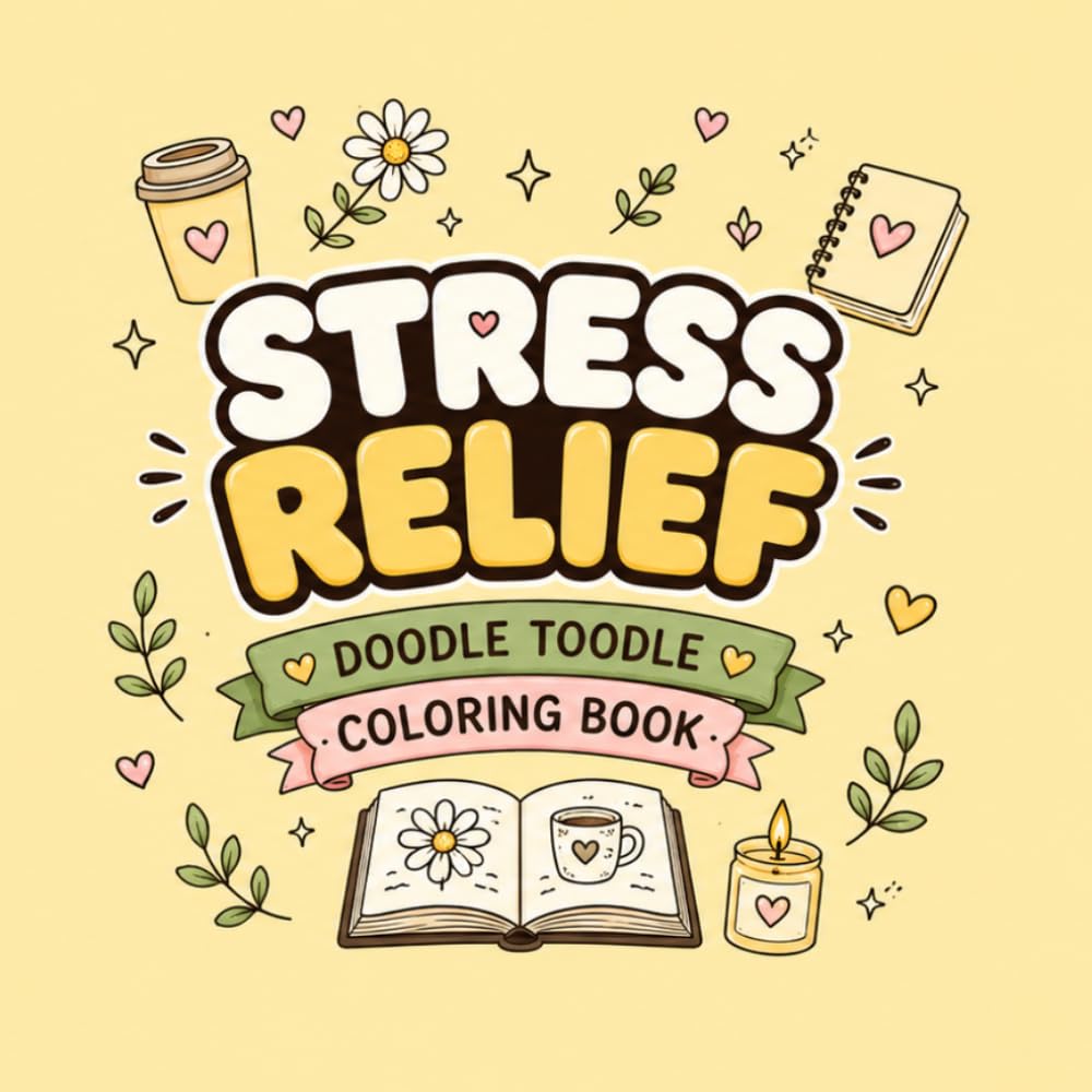 Stress relief colouring book: Cute and Cozy Designs to Help You Relax and Unwind