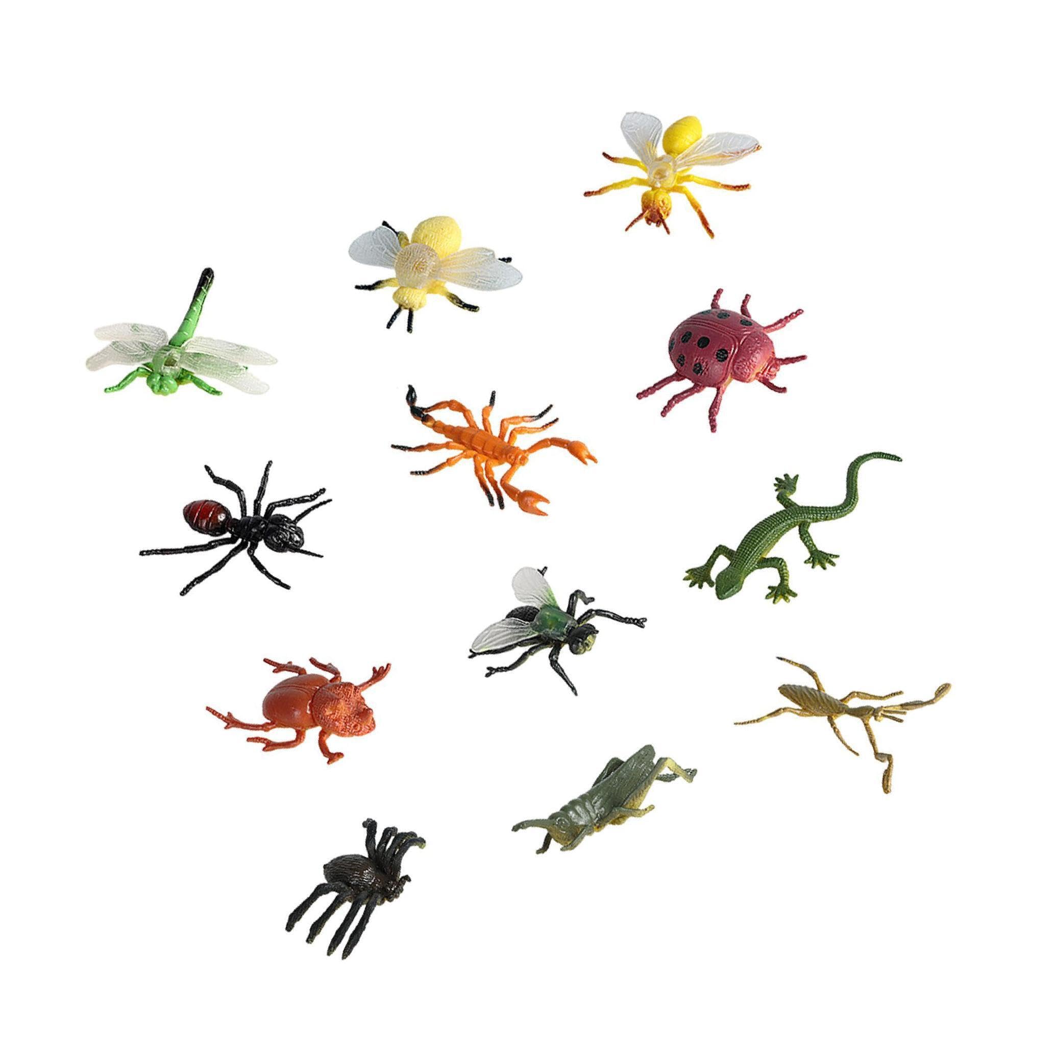 LIXSAZSE Authentic Animal Figures Figurines Set of 12 for Collecting and Celebrations toy Gift, Insect 12 Pcs
