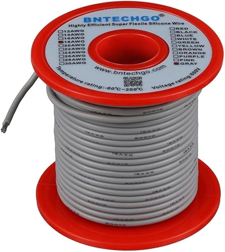 Vista 180 de Bntechgo 18 alambres de silicona suave y flexible, silicona resistente a altas temperaturas, altamente eficiente 18 AWG calibre, 150 hilos