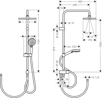 Amazon.co.jp: hansgrohe Vernis Blend シャワーシステム 200 1