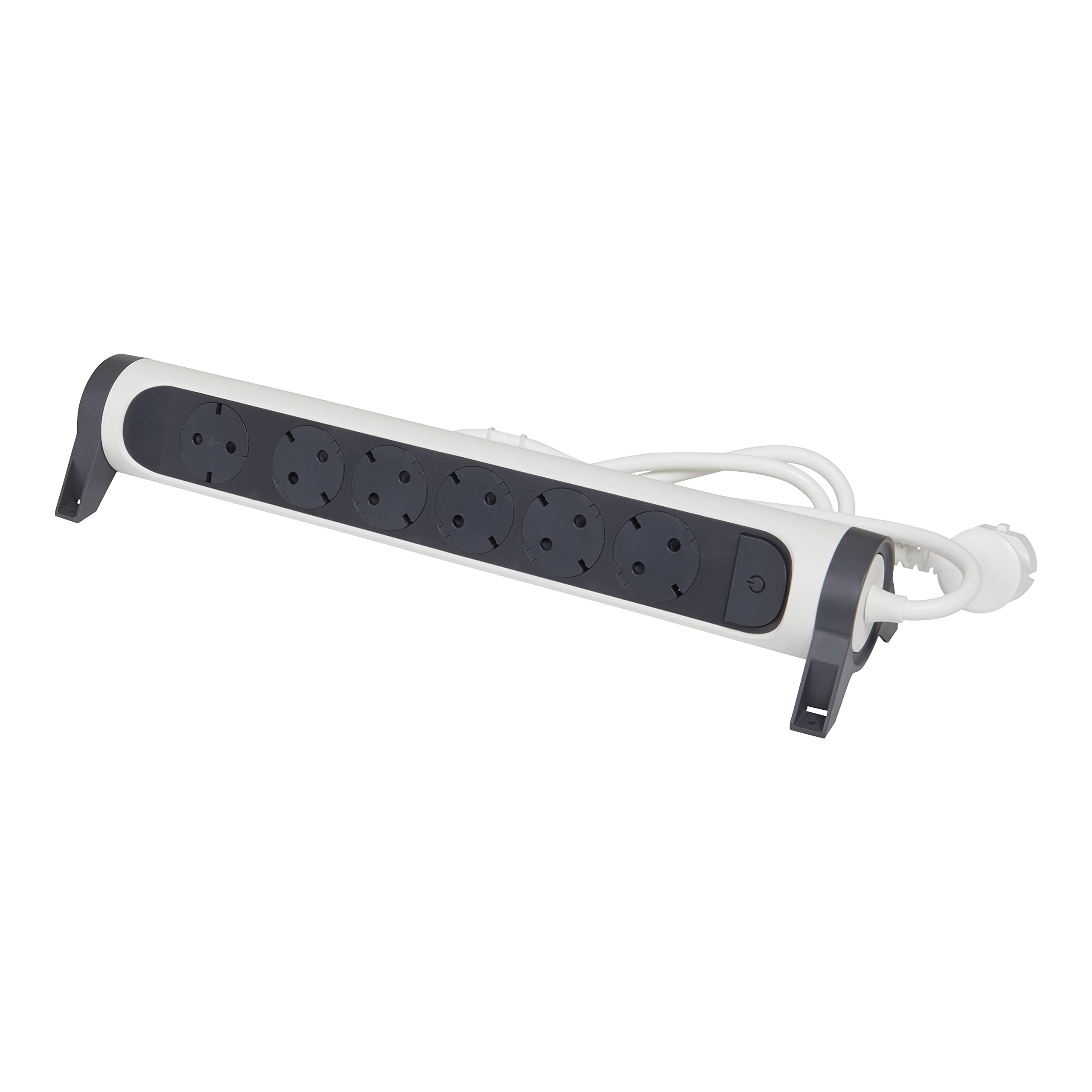 LEGRAND Regleta de enchufes con protección de sobretensiones, con Interruptor, Base múltiple con 6 Tomas de Corriente, Cable de 1,5 m, Color Blanco/Gris Oscuro 694533 — view 2