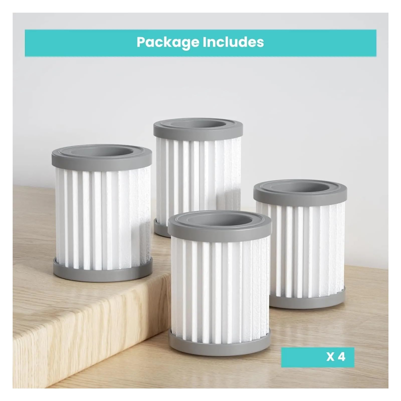 4er-Pack Filter-Ersatzset, Kompatibel Mit Lefant, M320 / M320G, Roboter-Staubsauger