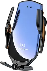 Carregador de carro sem fio Indução elétrica automotiva 15W Carregador sem fio Suporte de montagem de ventilação de carro Carregamento rápido Suporte de telefone de carro com fação automática Supor