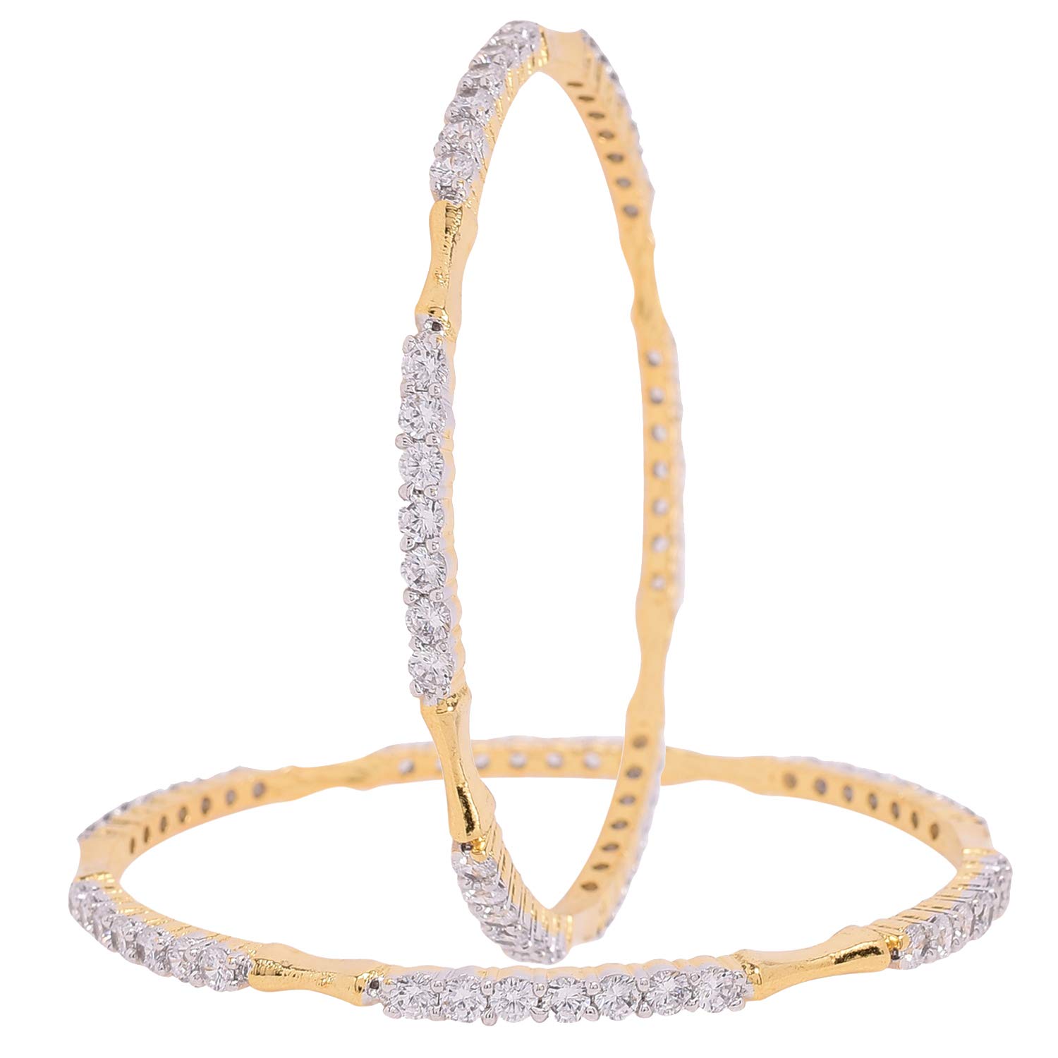 Ratnavali Jewels Brass Gold Plated and American Diamond Bangle for Women & Girls (Gold) (B0894X41V3) Amazon Price History, Amazon Price Tracker