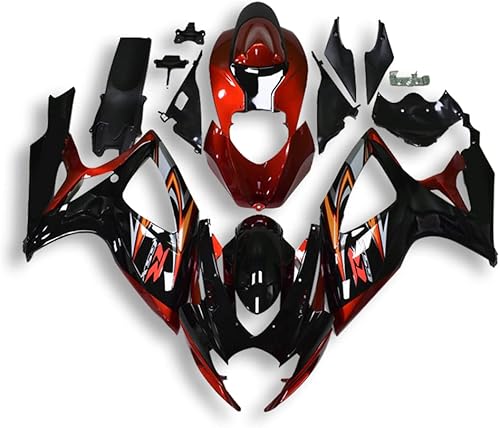 Carenado MC rojo, naranja y negro, apto para 2006 2007 GSXR 600750 GSX-R 600 750 Molde de inyección de plástico ABS nueva carrocería M110