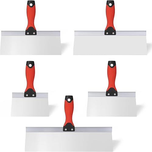 Cuchillo de cinta para paneles de yeso, 5 cuchillos de cinta de acero inoxidable, 6, 8, 10, 12 y 14 pulgadas, cuchillas de alta calidad para paneles