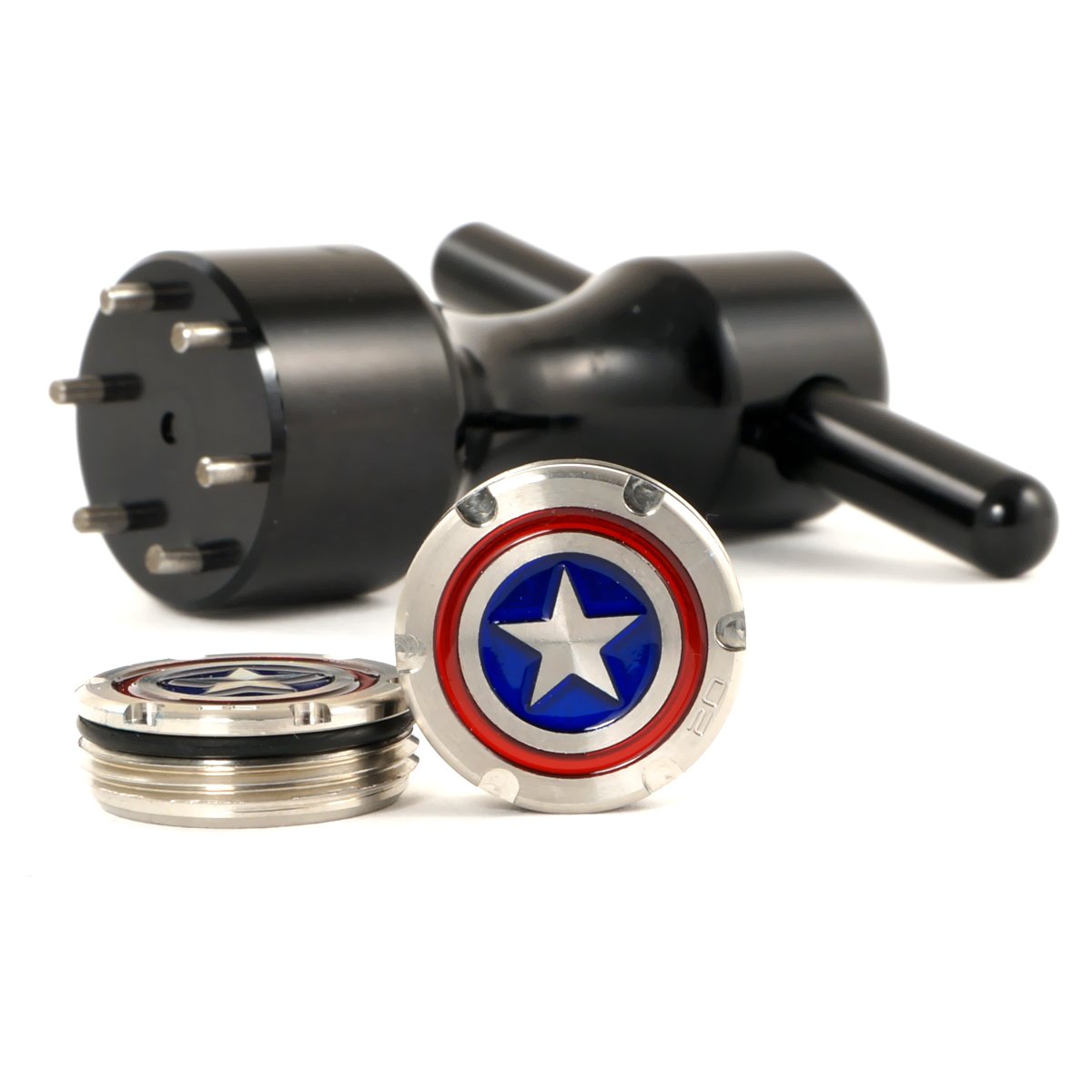 19th Hole Custom Shop 2 of 20g Deluxe Tour Style Weights for Scotty Cameron Putters + Wrench, America Shield (Black)