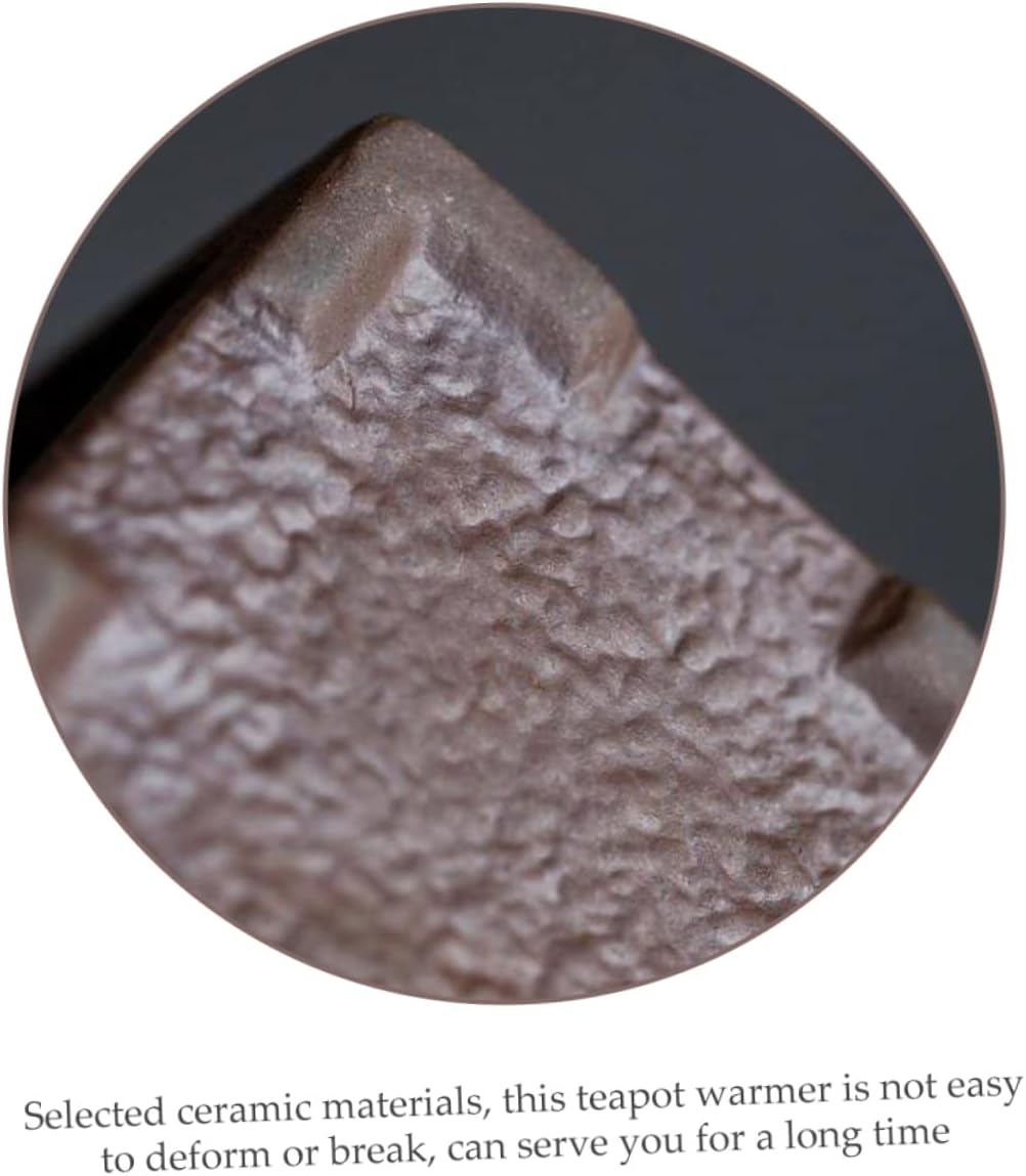 Unomor 1Set Ceramic Tea Warmer Retro Teapot Heater for Home Office Tea Baking Tool Elegant Decor Simple Use Lightweight Tea Stove for Daily Enjoyment