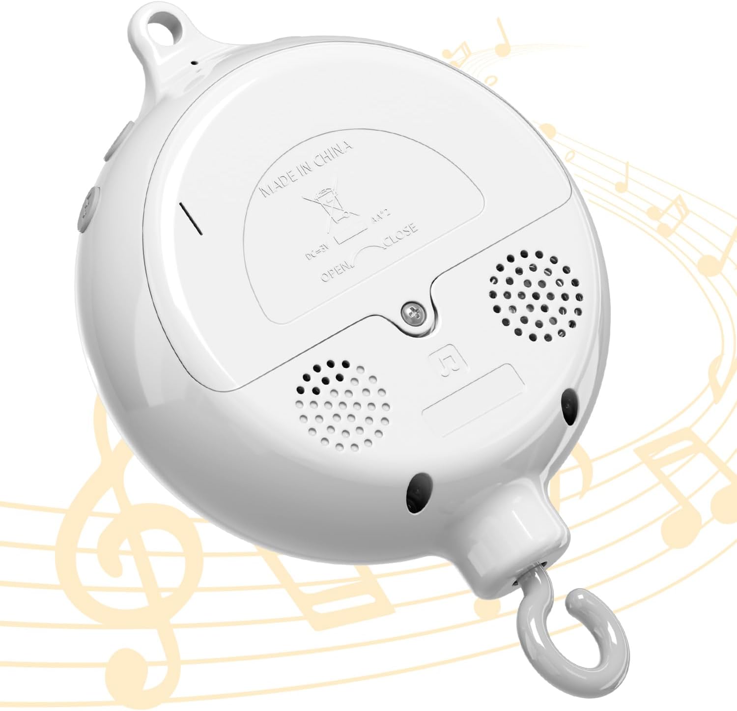 FEISIKE Crib Mobile Motor, Baby Music Box Spinner with 3 Modes๏ผSpin Only, Music Only, Spin & Music 0-100 Volume Control,35 Lullabies,Portable Sound Machine,Auto-Off 30 Minutes, Battery Operated