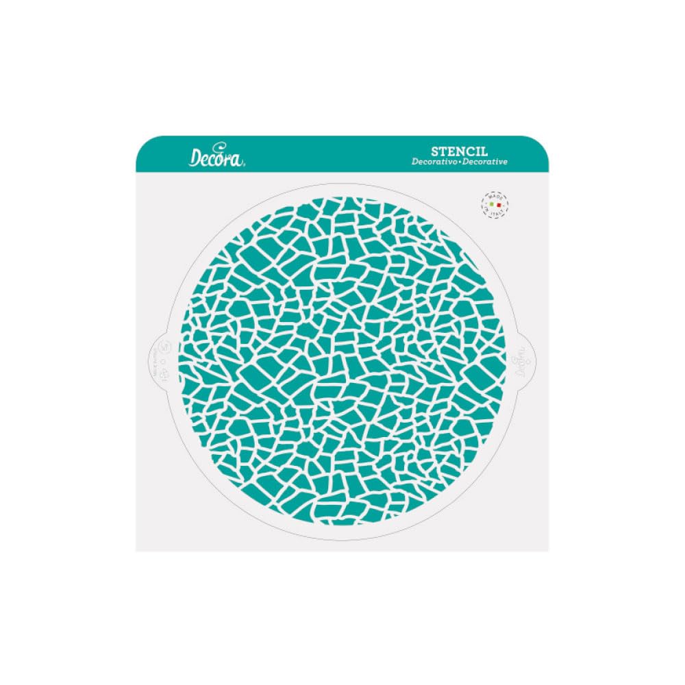 Decora 9270959 Decorative Stencil Texture, Diameter 25 cm, Plastic for Food, for Making Drawings on Cakes, Treats and Cookies. Made in Italy