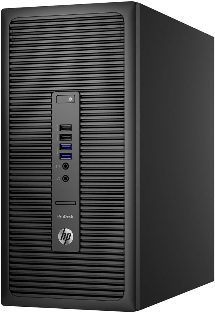 HP Prodesk 600 G2 MT Computer desktop, Intel Pentium G4400, 8 GB RAM, SSD da 256 GB, Wi-Fi, Bluetooth, tastiera QWERTY US, Windows 11 Pro (ricondizionato)