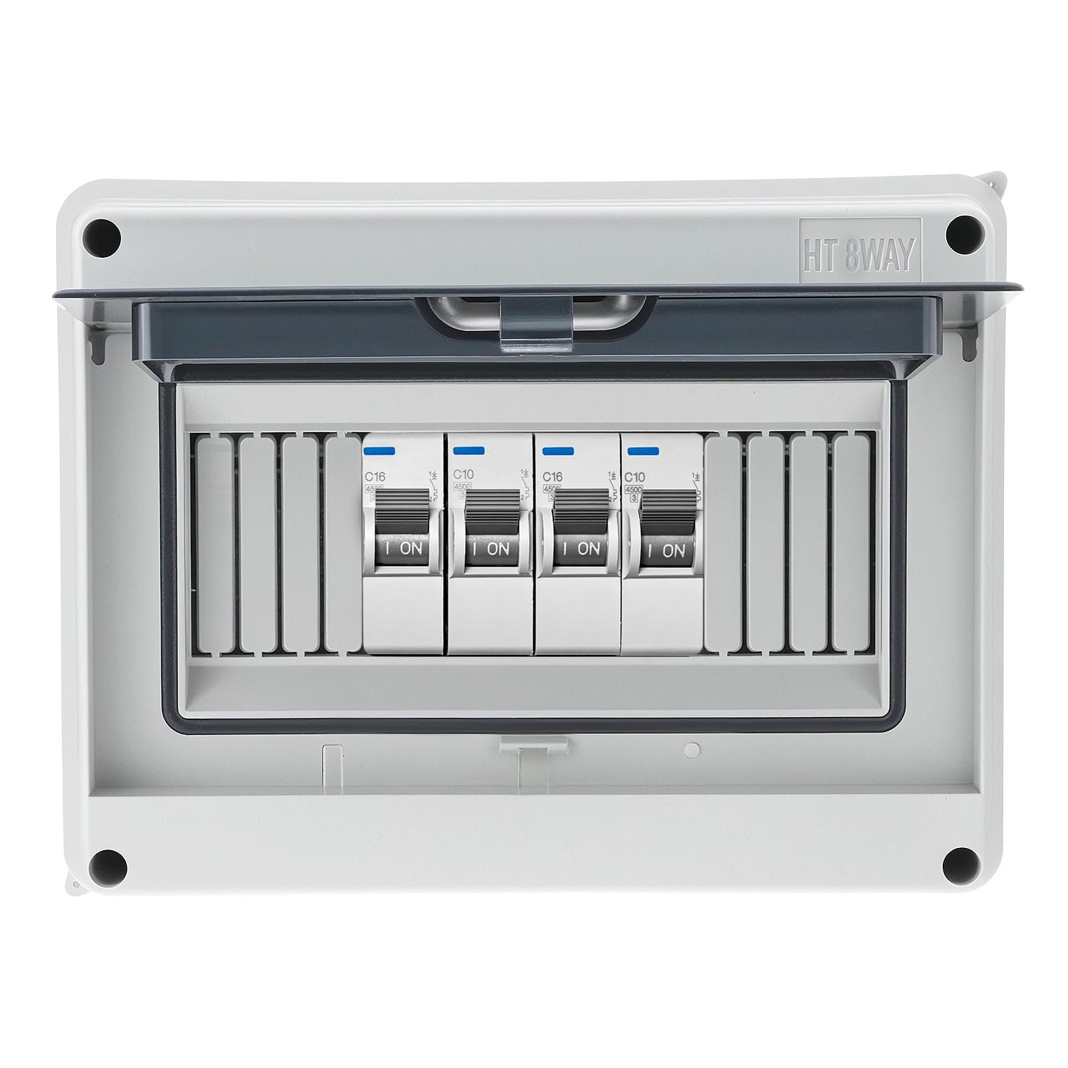 QWORK 8 Way Circuit Breaker MCB Distribution Protection Box, IP65 Waterproof ABS Plastic Breaker Electrical Box and Transparent Cover — Amazon image 6