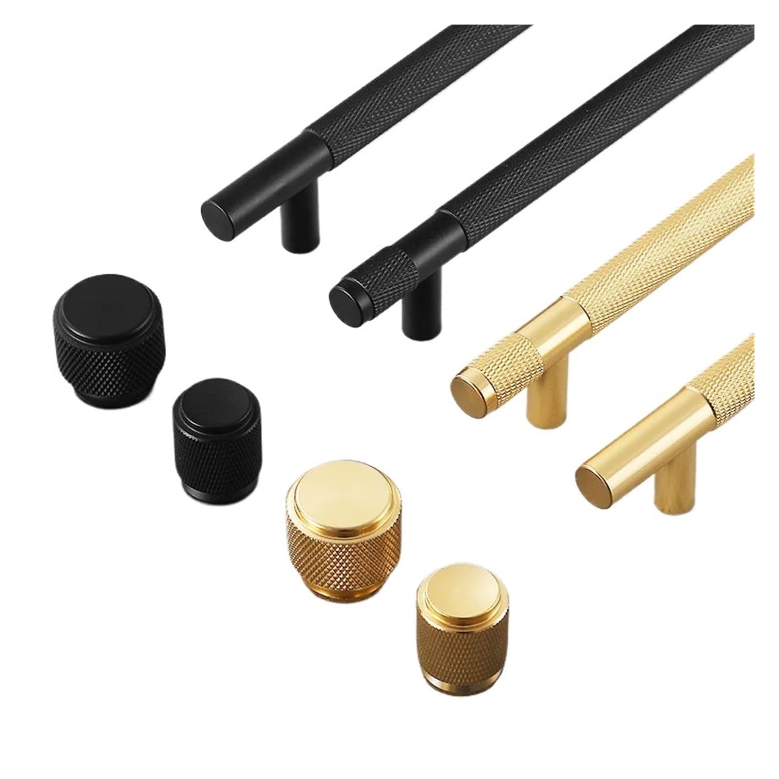Küchenschrankgriffe 20 STÜCKE Moderne Aluminiumlegierung Schwarzgold Küchenschrankgriffe(5086 black 192mm)