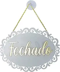 Instalojas Placa Decorativa Retrô Aberto/Fechado 27 cm de altura, 25 cm de largura