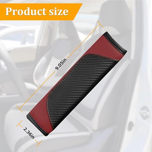 Miniatura 2 de 2 fundas para cinturón de seguridad de automóvil, protección de hombro de fibra de carbono, suave para cinturón de seguridad de automóvil, protege