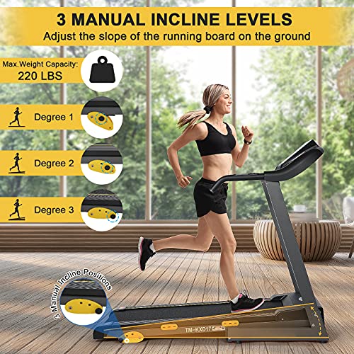 Folding Treadmill Electric Treadmill Motorized Running Machine Tread Belt With 15 Preset Programs & Incline Lcd Display & Cup Holder Home Gym 52.87 In(L)X26.77 In(W)X45.7 In(H) #TOP6