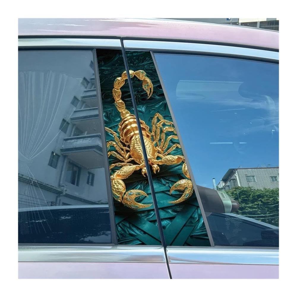 Body Parts 2pcs Car Center Pillar Sticker Creative Scorpion Auto B-Pillar Waterproof Protective Film(E)