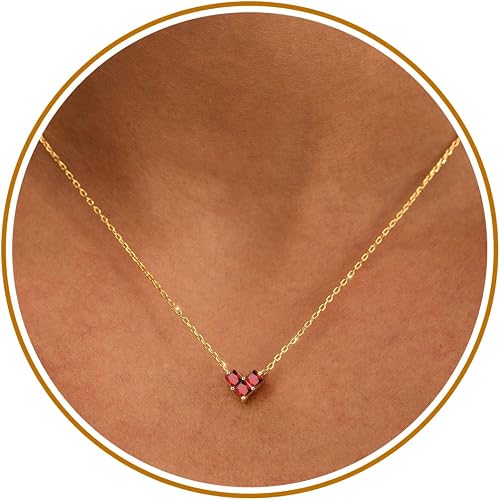 Btysun Valentine Gifts for Her, January Birthday Gifts for Women Garnet Necklace