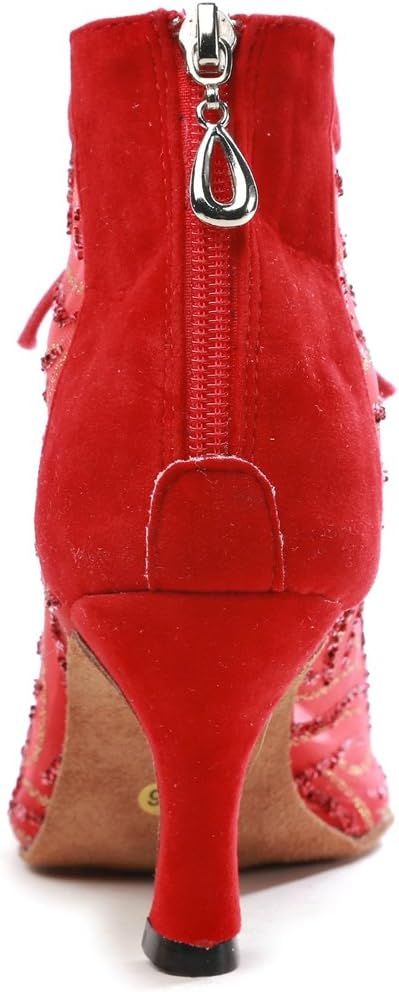 Minishion Sexy Dance Heels for Women Mesh Party Eveing Ankle Sandals Boots - Image 5