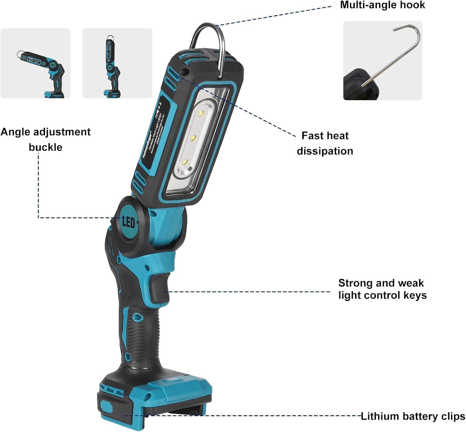 Cordless LED Work Light with 6000mAh Battery,LED Spot Light Tools, Portable Handheld Flood Lights for Job Site Lighting, Repairing/Outdoor Camping
