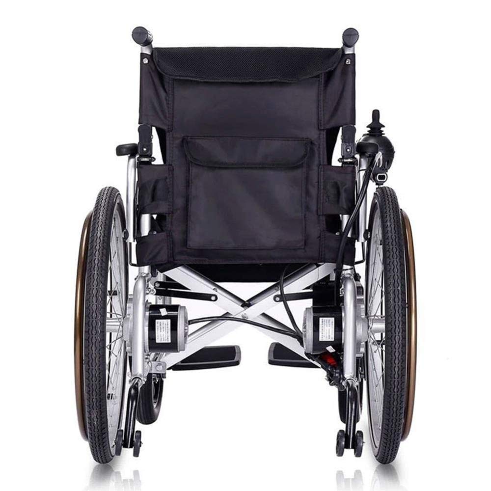 MU Silla de Ruedas Eléctrica Ligera de Doble Función Plegable (Batería de Ion de Litio 20A), Conduzca con Energía Eléctrica O Use como Silla de Ruedas Manual,UNA,Un tamaño