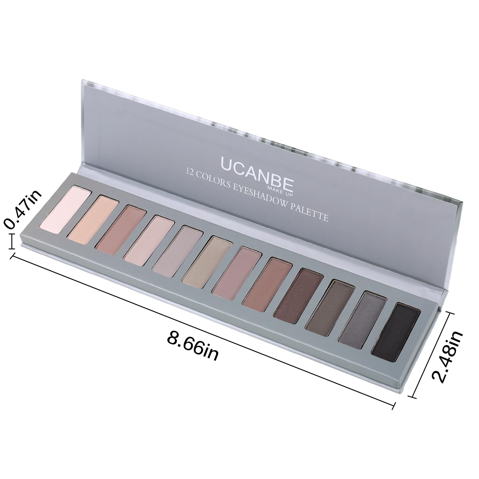 UCANBE Palette di ombretti 12 colori con pennello – Eyeshadow Palette Opaco e Brillante – Palette Trucco Alta resa cromatica, Impermeabile, Durevole (06)