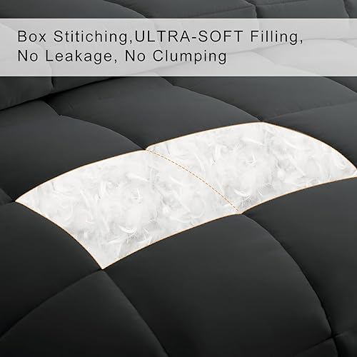 Miniatura 3 de Edredón alternativo de plumón con nudos en las esquinas, esponjoso, ligero, cálido y suave para todas las estaciones, colección de hotel reversible.