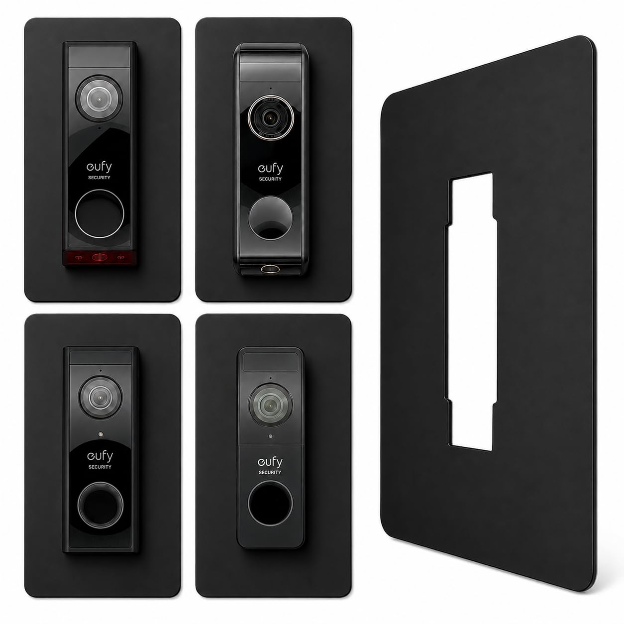 Baron Design Faceplate Black Suitable for Eufy Bell E340 S330 S220 | Bell Plate Cover | Accessories for Bracket Video Doorbell with Camera (Also C31 C30 Dual 2k HD FHD)