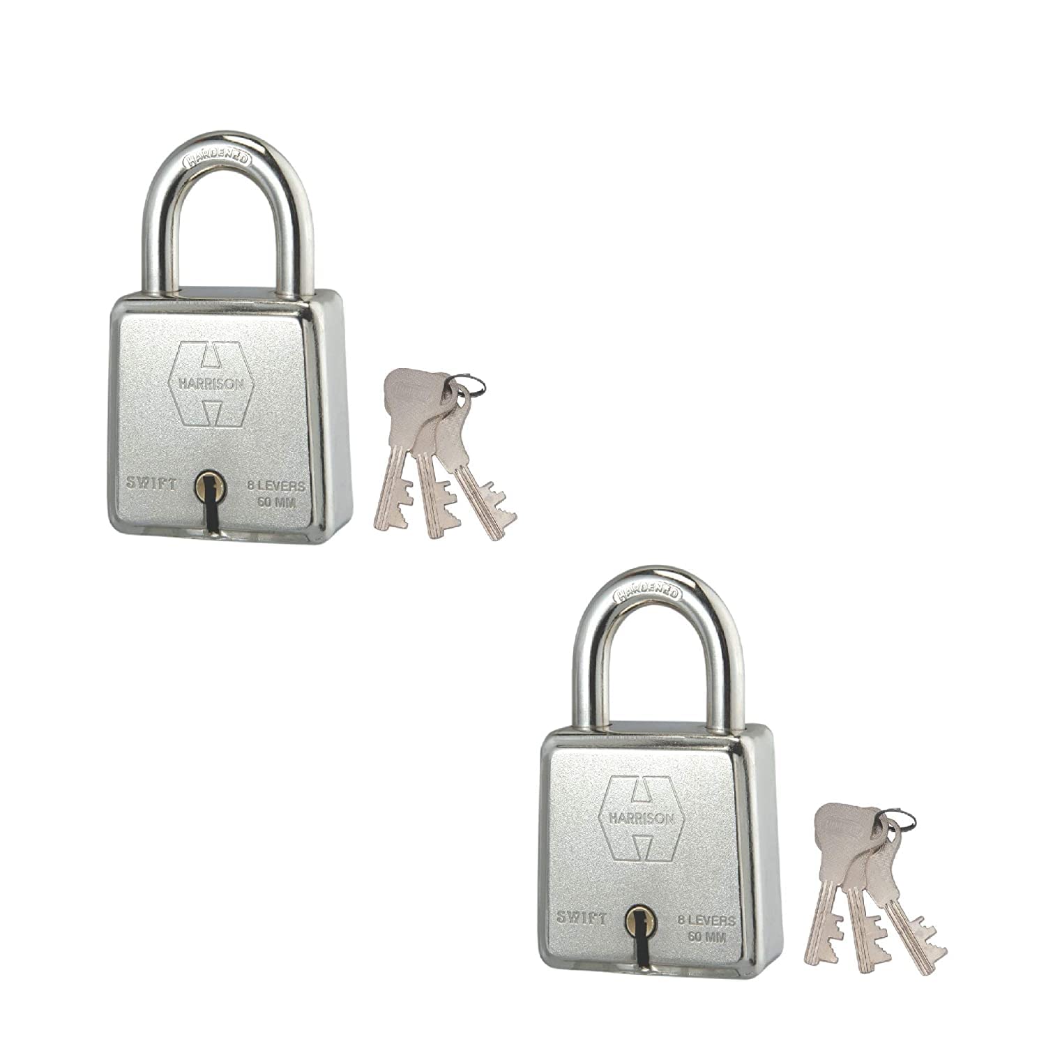 Harrison Swift (Hardened)-0229_PK 2 Steel 9 Levers Padlock with 3 Keys (Pack of 2), Silver (B07HTJC7LG) Amazon Price History, Amazon Price Tracker