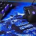 ENHANCE Pathogen Extra Large Gaming Mouse Pad (31.5 x 13.75 in) - Extended Mousepad with Anti-Fray Stitching, Low Friction Smooth Surface, Non-Slip Backing - Full Desk Mouse Mat (Blue)