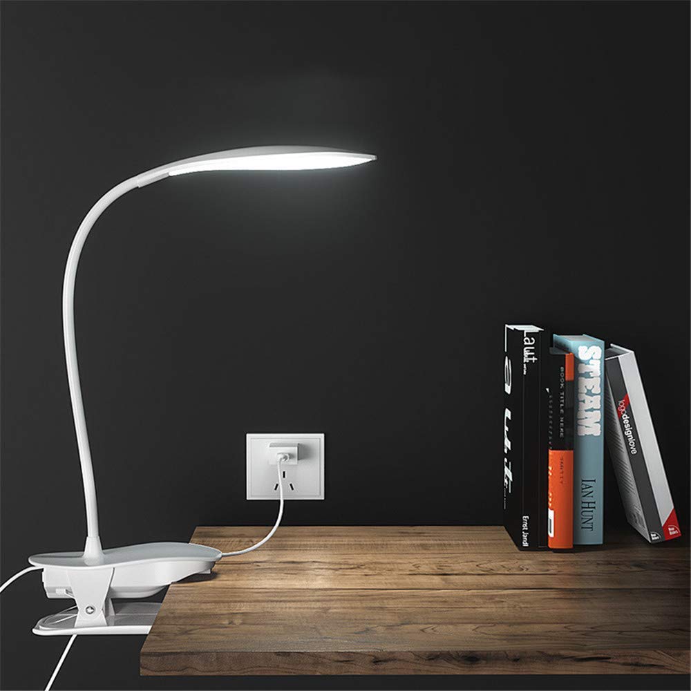 Luz de Estudio LED de Cuello de Cisne giratoria con Clip y Luces de Lectura USB lámparas de Clip de luz de Libro Nocturno para Escritorio, cabecero de Cama, computadora