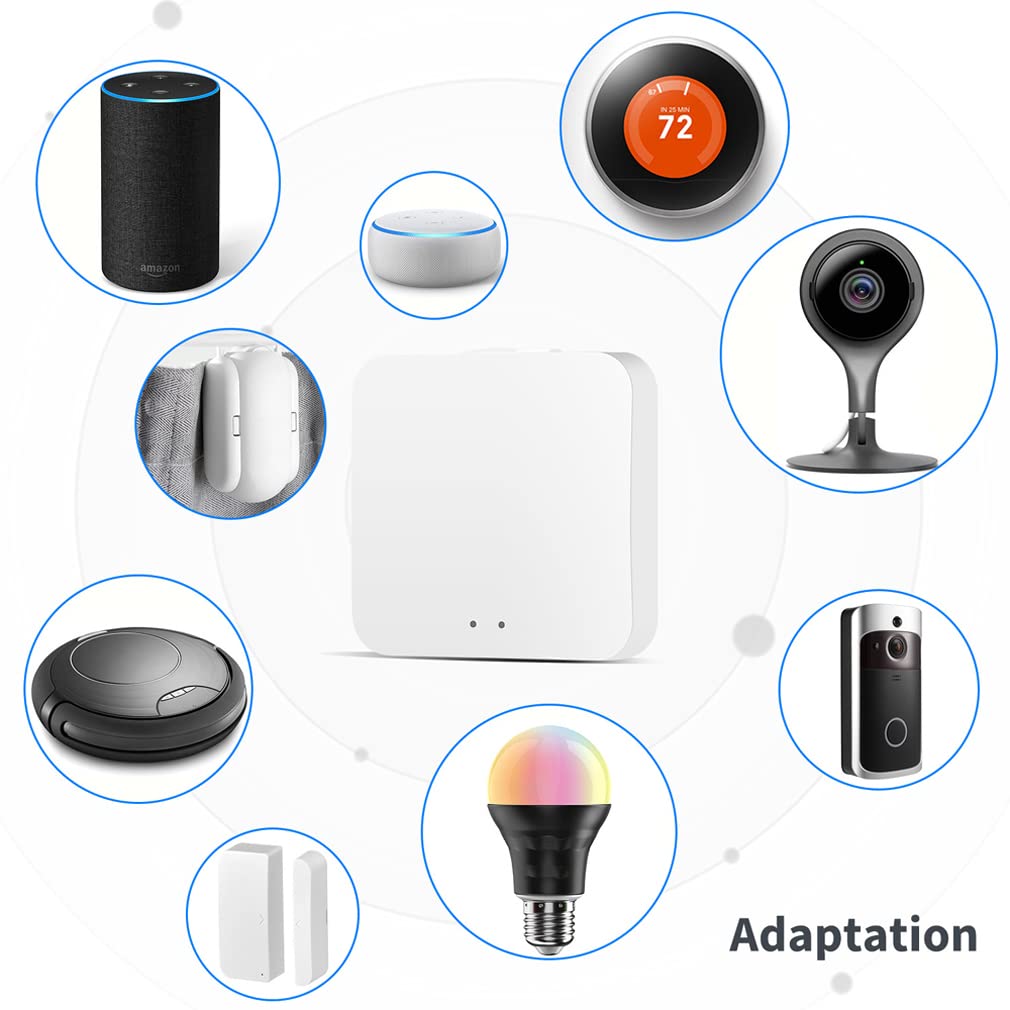 XRC TECH Tuya ZigBee Smart Gateway Hub sans fil Smart Life Application de contrôle vocal fonctionne avec Alexa Google Home Assistant Smart Home Bridge.