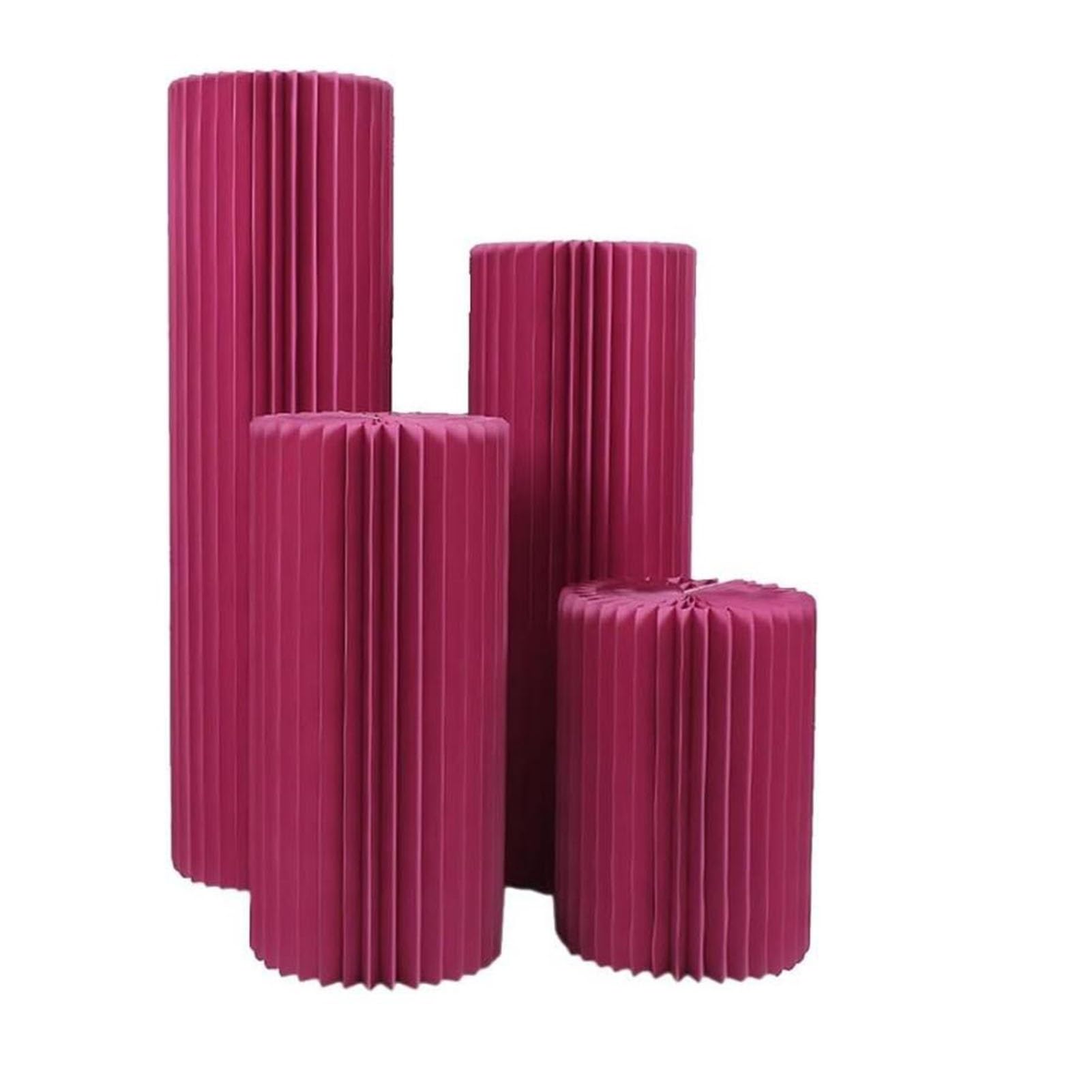 Okrągłe składane stojaki na papierowe kolumny z akrylowym dyskiem, cylindryczne tort(Red Diameter 40cm,C)