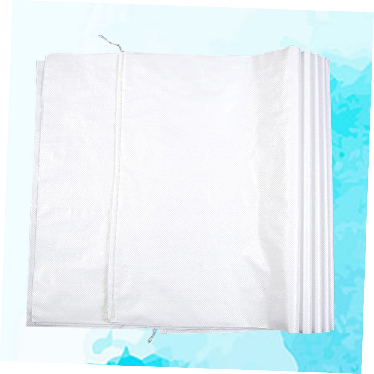 TOPPERFUN 10 Pack White Plastic Woven Gunny Sacks Snakeskin Bag 40x60 Standard Size Sturdy Double Sewn for Longevity