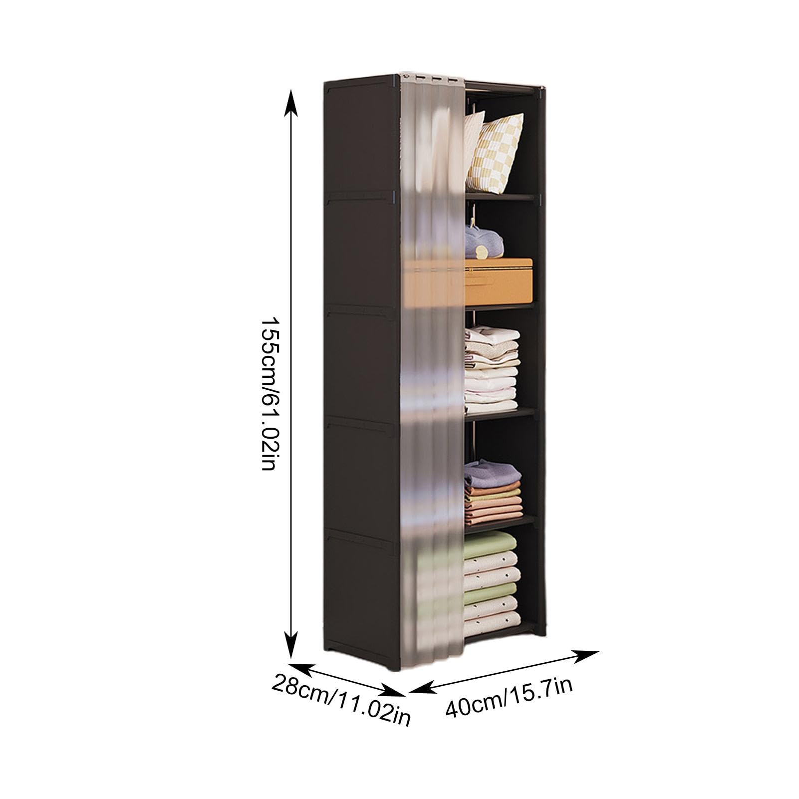 Générique Armadio portatile | Armadio per vestiti robusto | Organizzatore | portaoggetti per armadio con rivestimento in tessuto non tessuto per camera da , 40 cm, bianco