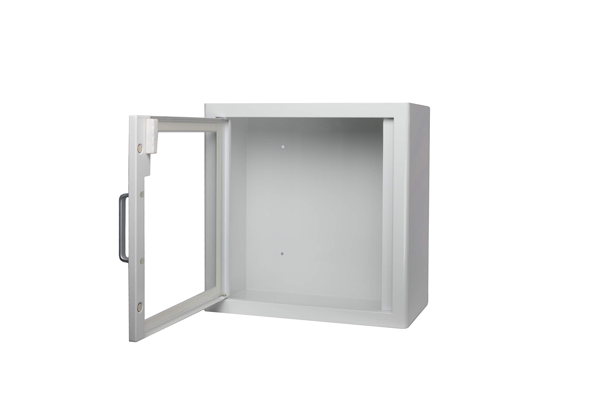 ARKY AED Defibrillator Wandschrank universal grün oder weiß mit Alarm 38 x 38 x 20 cm Metall (weiß)