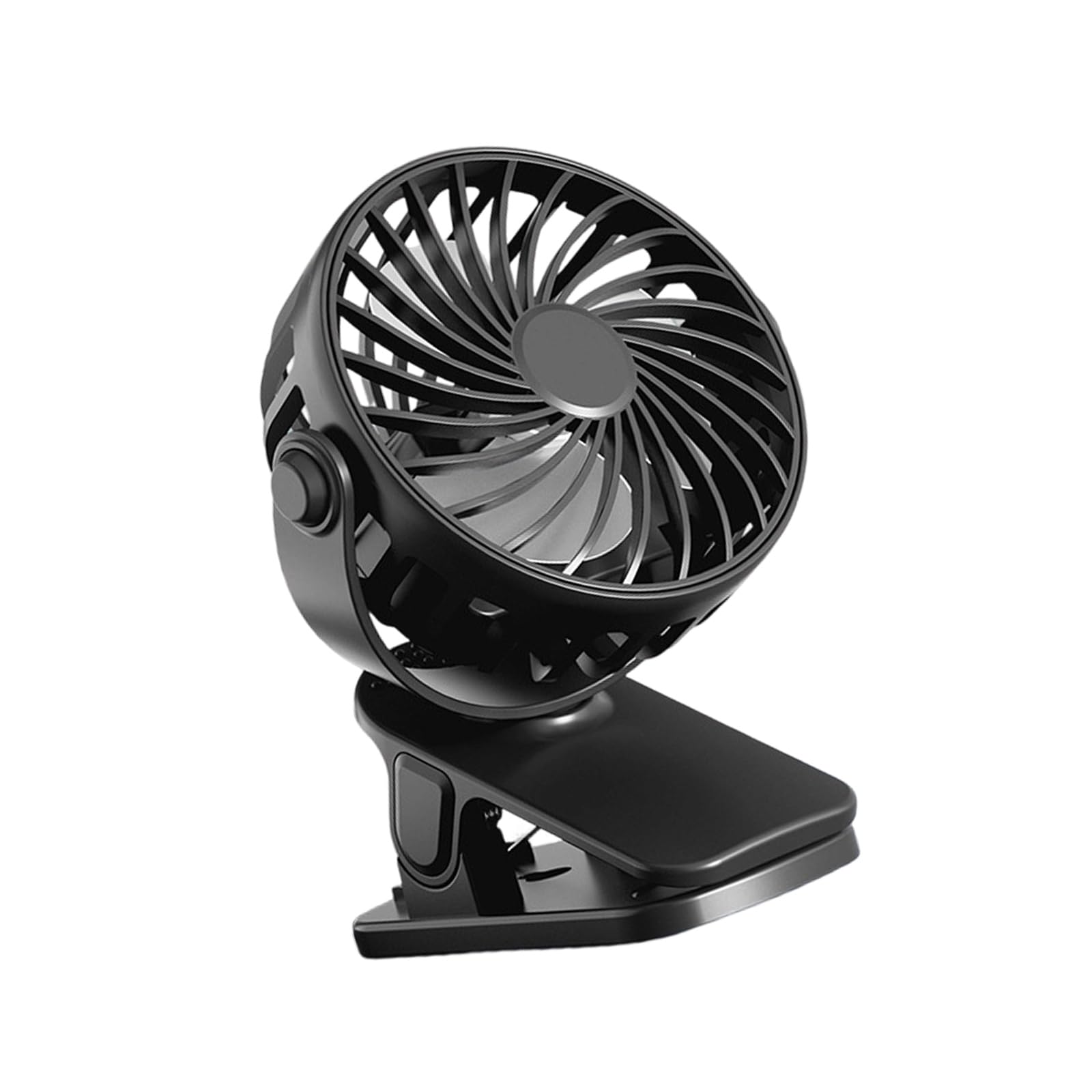 Gtylf Black Usb Rechargeable Clip Desk Fan With Night Light, 3 Speeds, Quiet For Bedroom Dorm Desktop Clip Fan
