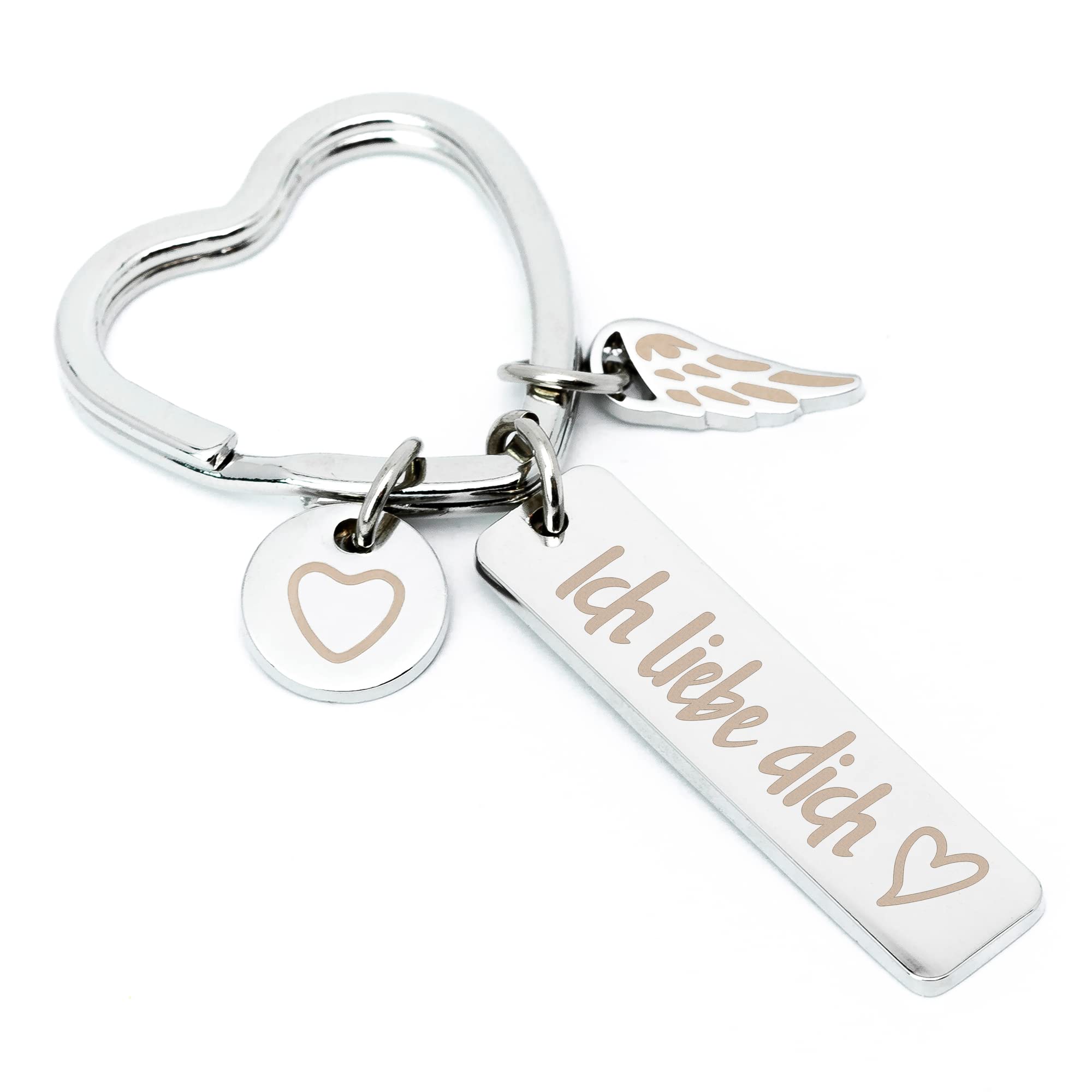 Glitzkind Herz Schlüsselanhänger Ich liebe dich | Für Pärchen Paare Partner Freundin Couples Frau Mann | Valentinstag Jahrestag Geburtstag Verlobungsgeschenk Sie Ihn | Beziehungsgeschenk Liebesbeweis