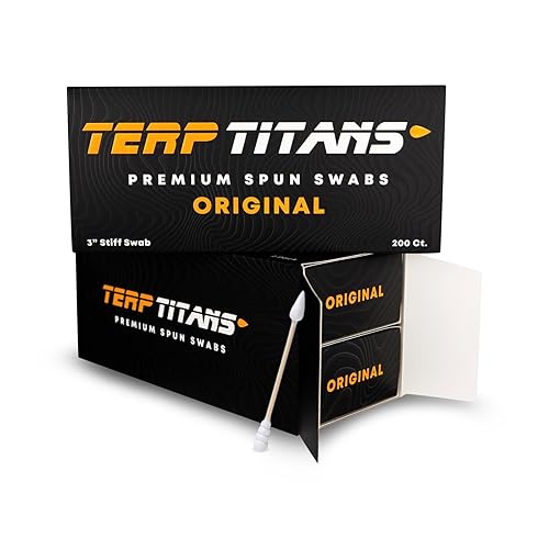 TerpTitans Original – Stiff Bamboo Cotton Swabs, 400 Count — Spiral Tip for Max Absorption and Fine Point Tips for Tight Spaces | 2 - Pack |