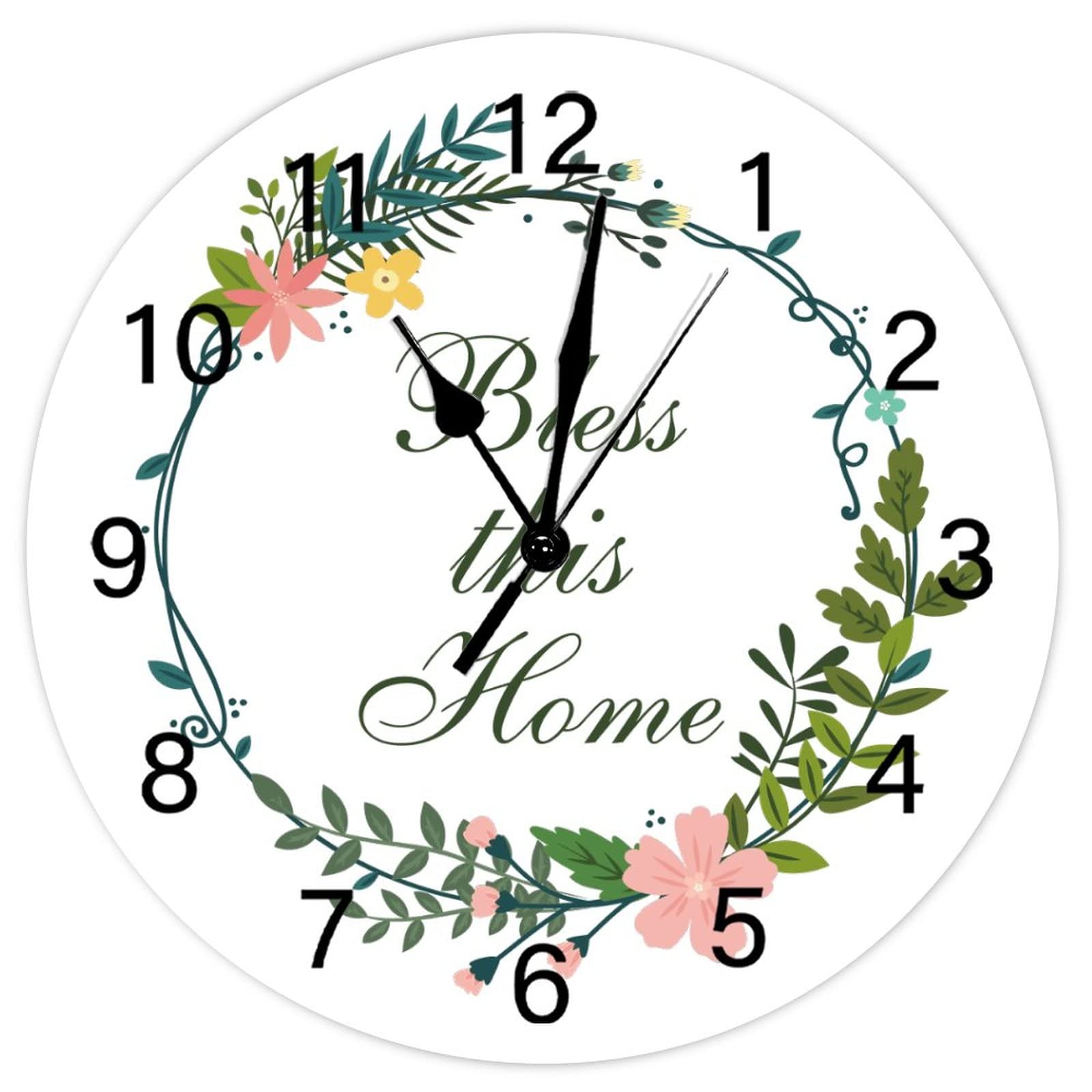 Horloge murale à quartz pour salon et bureau au style campagnard rustique