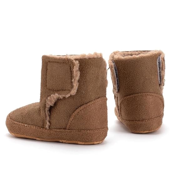 Manoj Enterprises Winter Kids Cotton Shoes Non-Slip Warm Baby Boots Brown for 9-12 months (80005218MEP)