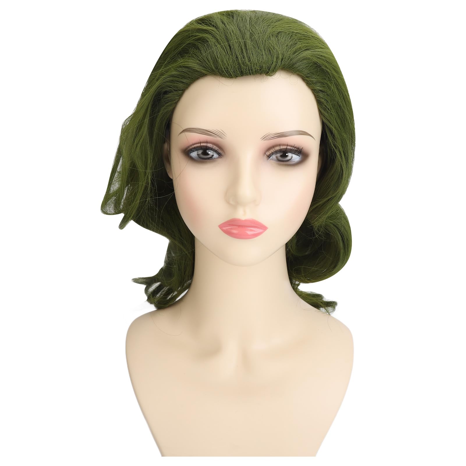 Green Wigs for Joker, Costume Wig Men Short Wavy Wig for Halloween Party,  Arthur Fleck Wig Cosplay Oompa-Loompa Green Hair for Men Women, Wig