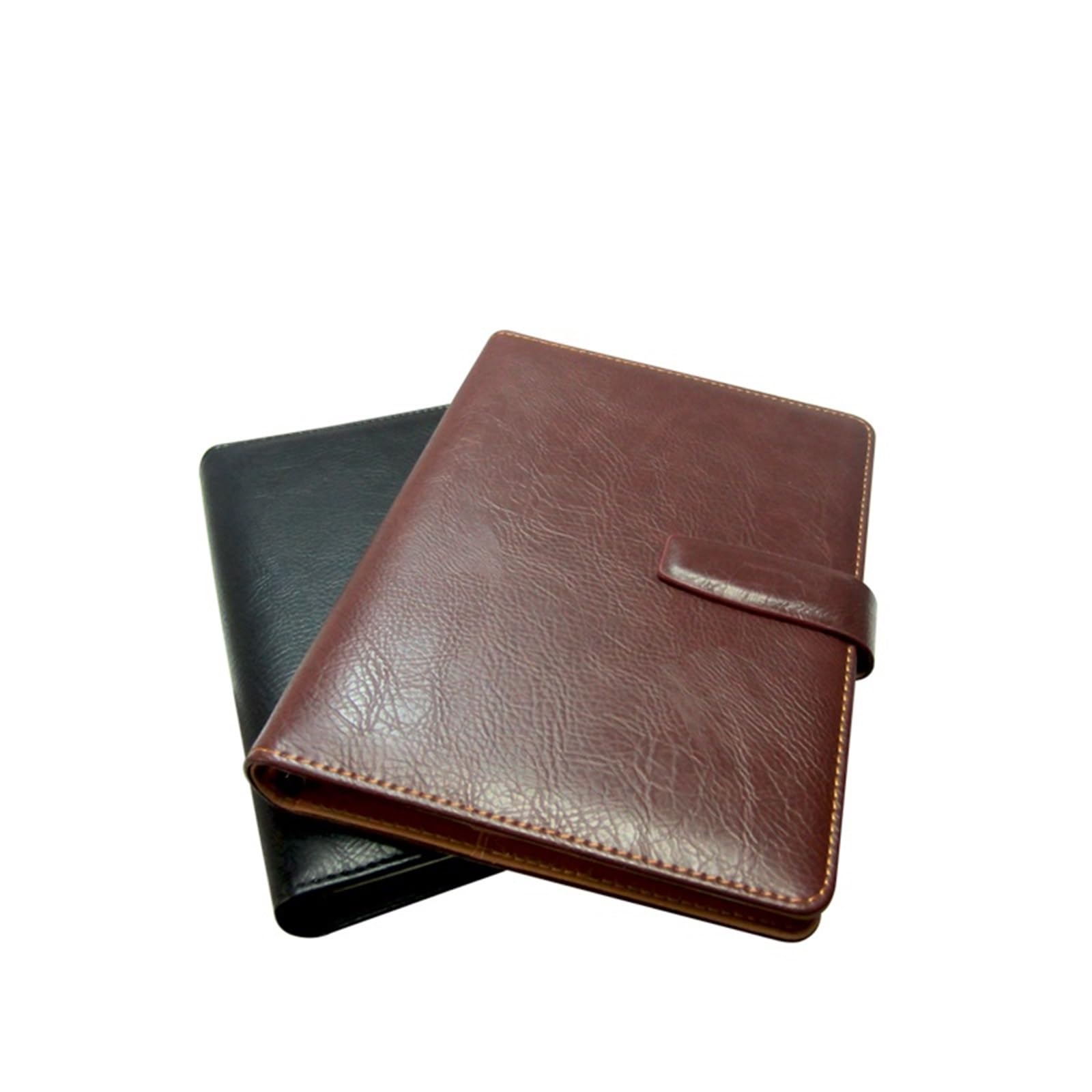 Documents En Cuir Agenda rechargeable A5, couverture de journal, carnet en cuir, ensemble d'organisation for papeterie scolaire(Black)
